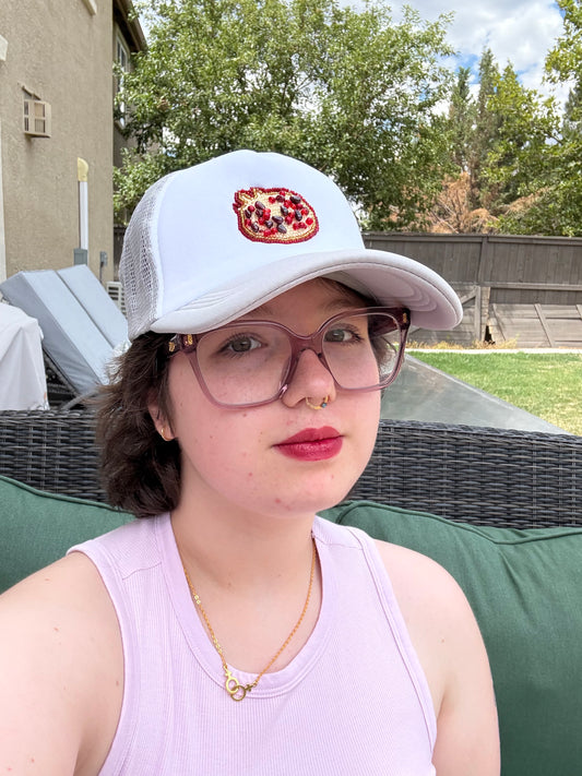 Pomegranate Beaded Trucker Hat