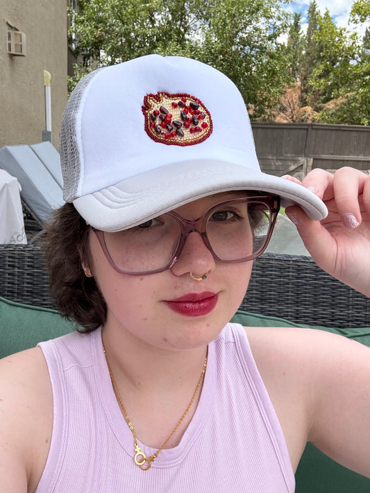Pomegranate Beaded Trucker Hat